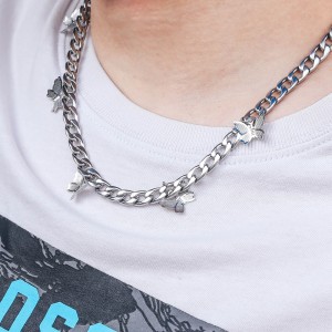 Stainless Steel Dainty Butterfly Jewelry Necklace For Women Men