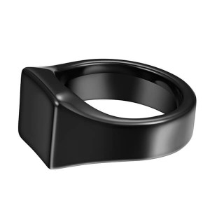 Men’s Tungsten Ring Retro Solid Glossy Square Black Large Tungsten Steel Rings