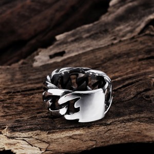 Hot Sell Retro Punk Style Braided Stainless Steel Men’s Ring