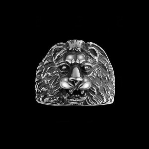 New Jewelry Punk Style Retro Personality Stainless Steel Lion Head Ring