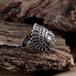 Vintage Jewelry Indian Head Stainless Steel Men’s Ring