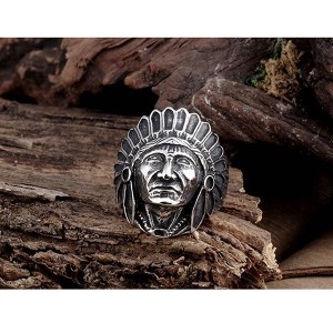 Vintage Jewelry Indian Head Stainless Steel Men’s Ring