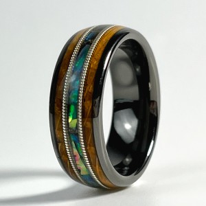 Wholesale Whiskey Barrel Wood Ring Custom Tungsten Opal Rings For Men