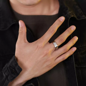 8mm Silver Tungsten Ring Rose Gold Edges tungsten carbide rings Wedding Ring Set Anniversary Gift Men