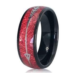 Wholesale tungsten rings plated wedding band black tungsten carbide men rings jewelry Inlaid stickers