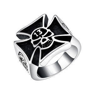 Vintage Style Cross Ring Stainless Steel Titanium Men Ring