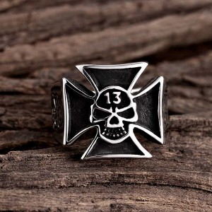 Vintage Style Cross Ring Stainless Steel Titanium Men Ring