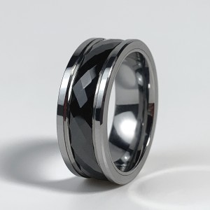 China manufacturer Tungsten men jewelry wholesale men rings tungsten carbide rings inlay silver plated rings