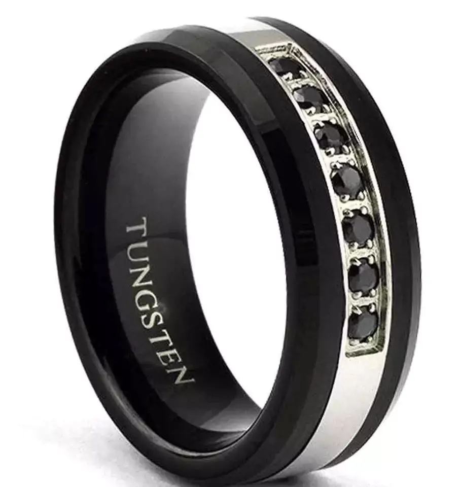 Wholesale customizable jewelry 8mm tungsten steel carbide ring Rose Gold tungsten ring for men rings Featured Image