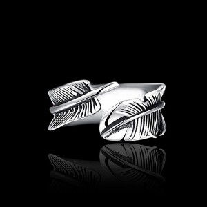 Japanese and Korean Pop Style Open Feather Unisex Ring