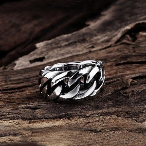Hot Sell Retro Punk Style Braided Stainless Steel Men’s Ring