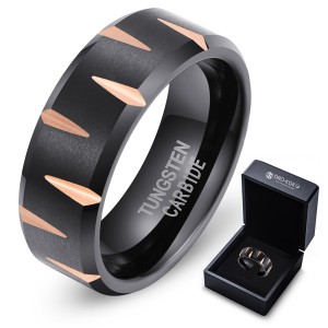 Ouyuan Comfort Fit 8mm wholesale tungsten carbide rings Black Tungsten Ring Men For Men