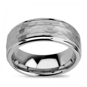 Fashion 8mm Harmmered Tungsten Ring Wedding band
