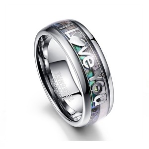 Personalized custom inlaid LOVE U tungsten steel ring