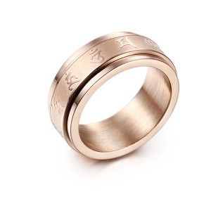 New Retro Religious Faith Rotating Titanium Ring for Men