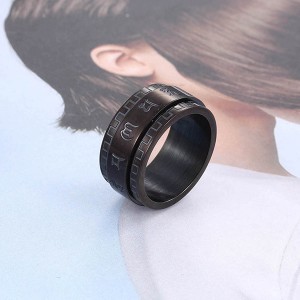 Creative Men’s Retro Forged Stainless Steel Titanium Ring