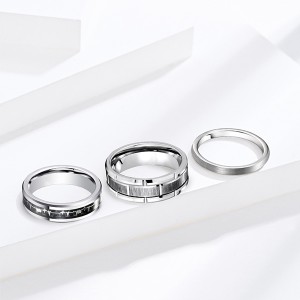 Heart Drawing Combination Personalized Tungsten Steel Rings for Men