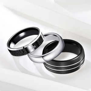 Discount Combination 3pcs/set Classic Tungsten Steel Ring Black Matte