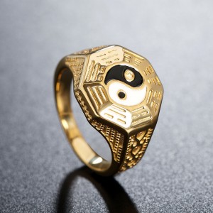 Ancient Greek Medusa Ring Stainless Steel Gold Color-plated Medusa Hiphop Men’s Ring