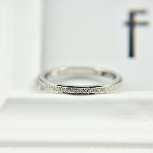 Fine Frosted Simple Stainless Steel Tail Ring for Wedding Party Couple