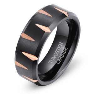 Ouyuan Comfort Fit 8mm wholesale tungsten carbide rings Black Tungsten Ring Men For Men