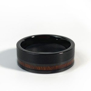 Wholesale Matte finished Tungsten Ring With Wood Inlay