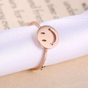 Temperament New Design Wholesale Smiley Titanium Alloy Rings Women