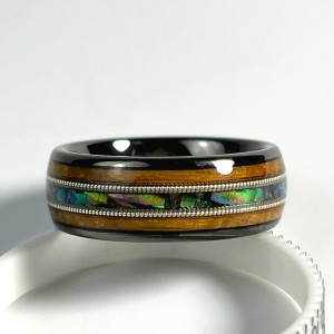 Wholesale Whiskey Barrel Wood Ring Custom Tungsten Opal Rings For Men