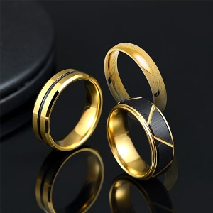 Men’s Wedding Bands Black Matte Black Grooved Center and Advanced Lord of the Rings
