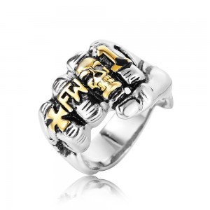 Custom Gold Plated Mens Stainless Steel Masonic Large Size Stainless Steel Women Men Rings