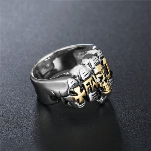 Custom Gold Plated Mens Stainless Steel Masonic Large Size Stainless Steel Women Men Rings