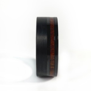 Wholesale Matte finished Tungsten Ring With Wood Inlay