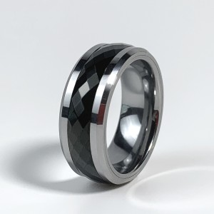 China manufacturer Tungsten men jewelry wholesale men rings tungsten carbide rings inlay silver plated rings