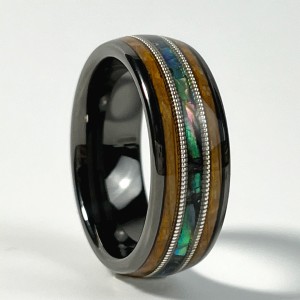 Wholesale Whiskey Barrel Wood Ring Custom Tungsten Opal Rings For Men