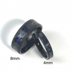 Hot sale comfort fit Jewelry 8mm Black Blue Tungsten Ring Men Women Engagement Wedding Band rings