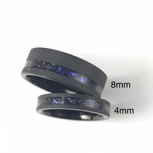 Hot sale Jewelry 8mm 6mm Black Blue Tungsten Ring Men Women Engagement Wedding Band rings comfort fit