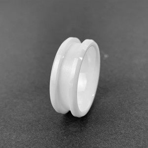 Fashion OEM 8mm Blank White Ceramic Engagement Wedding Ring for Man and Women