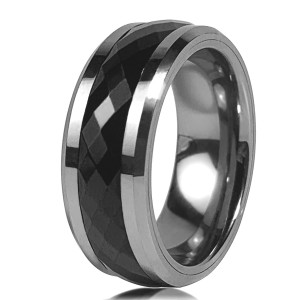 China manufacturer Tungsten men jewelry wholesale men rings tungsten carbide rings inlay silver plated rings