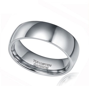 Classic Dome Design Polished Shiny Tungsten Wedding Band Jewelry