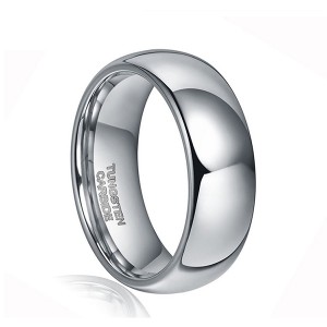 Classic Dome Design Polished Shiny Tungsten Wedding Band Jewelry