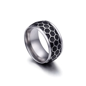 Personalized Creative Honeycomb Titanium Stainless Steel Ring