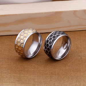 Personalized Creative Honeycomb Titanium Stainless Steel Ring