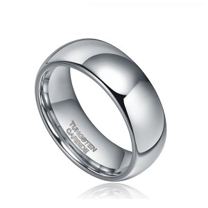 Classic Dome Design Polished Shiny Tungsten Wedding Band Jewelry