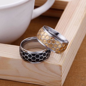 Personalized Creative Honeycomb Titanium Stainless Steel Ring