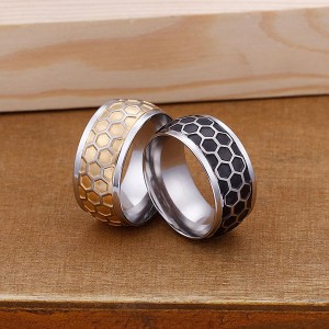 Personalized Creative Honeycomb Titanium Stainless Steel Ring