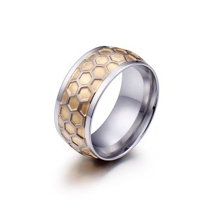 Personalized Creative Honeycomb Titanium Stainless Steel Ring