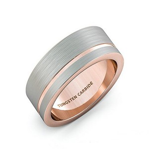 Tungsten Natural Rose Gold Tungsten Steel Brushed Ring for Men