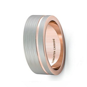 2020 wholesale price Rose Gold Opal Ring - Tungsten Natural Rose Gold Tungsten Steel Brushed Ring for Men – Ouyuan