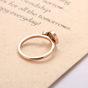 Korean Version of Black Shell Smooth Ring Couple Ring Titanium Steel Rose Gold