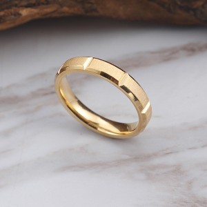 Fashion Simple Style Frosted Slotted Stainless Steel Titanium Ring